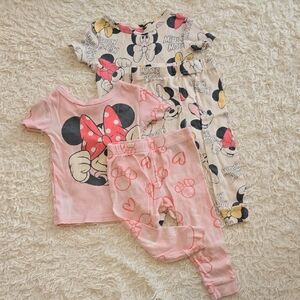 Minnie Mouse Pink and Cream Kids Pajama Set